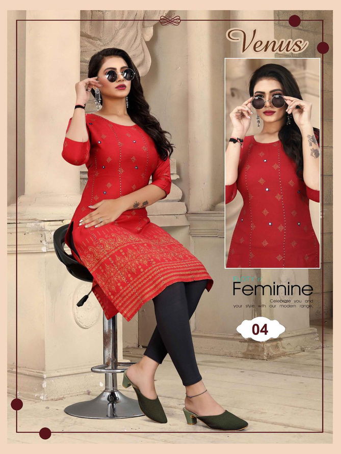 Aagya Venus Ethnic Wear Wholesale Kurti Collection